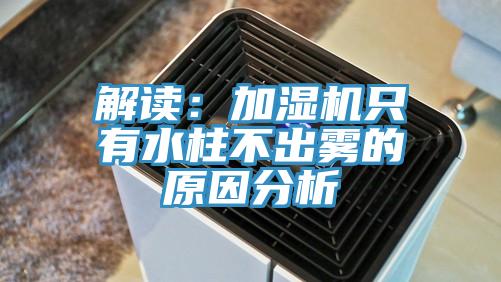 解讀：加濕機隻有水柱不出霧的原因分析