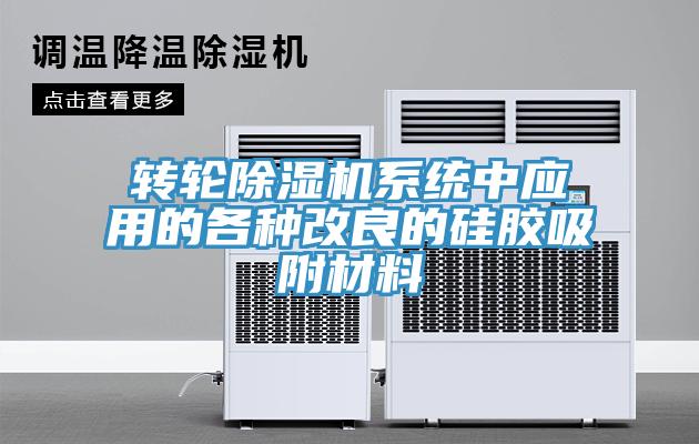 轉輪好色先生在线播放係統中應用的各種改良的矽膠吸附材料