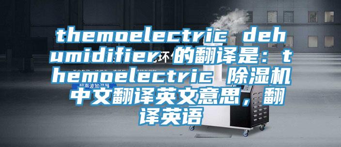 themoelectric dehumidifier 的翻譯是：themoelectric 好色先生在线播放 中文翻譯英文意思，翻譯英語