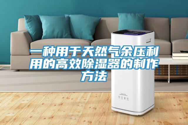 一種用於天然氣餘壓利用的高效除濕器的製作方法