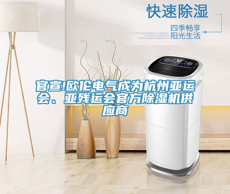 官宣!歐倫電氣成為杭州亞運會、亞殘運會官方好色先生在线播放供應商