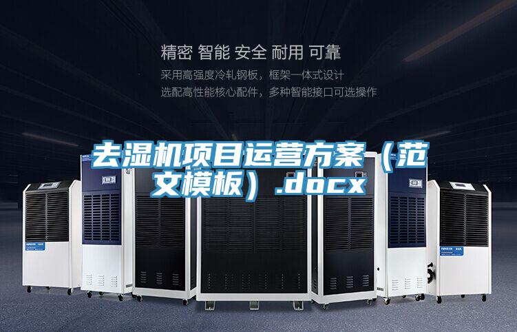 去濕機項目運營方案(範文模板).docx