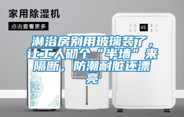 淋浴房別用玻璃裝了，讓工人砌個“半牆”來隔斷，防潮耐髒還漂亮